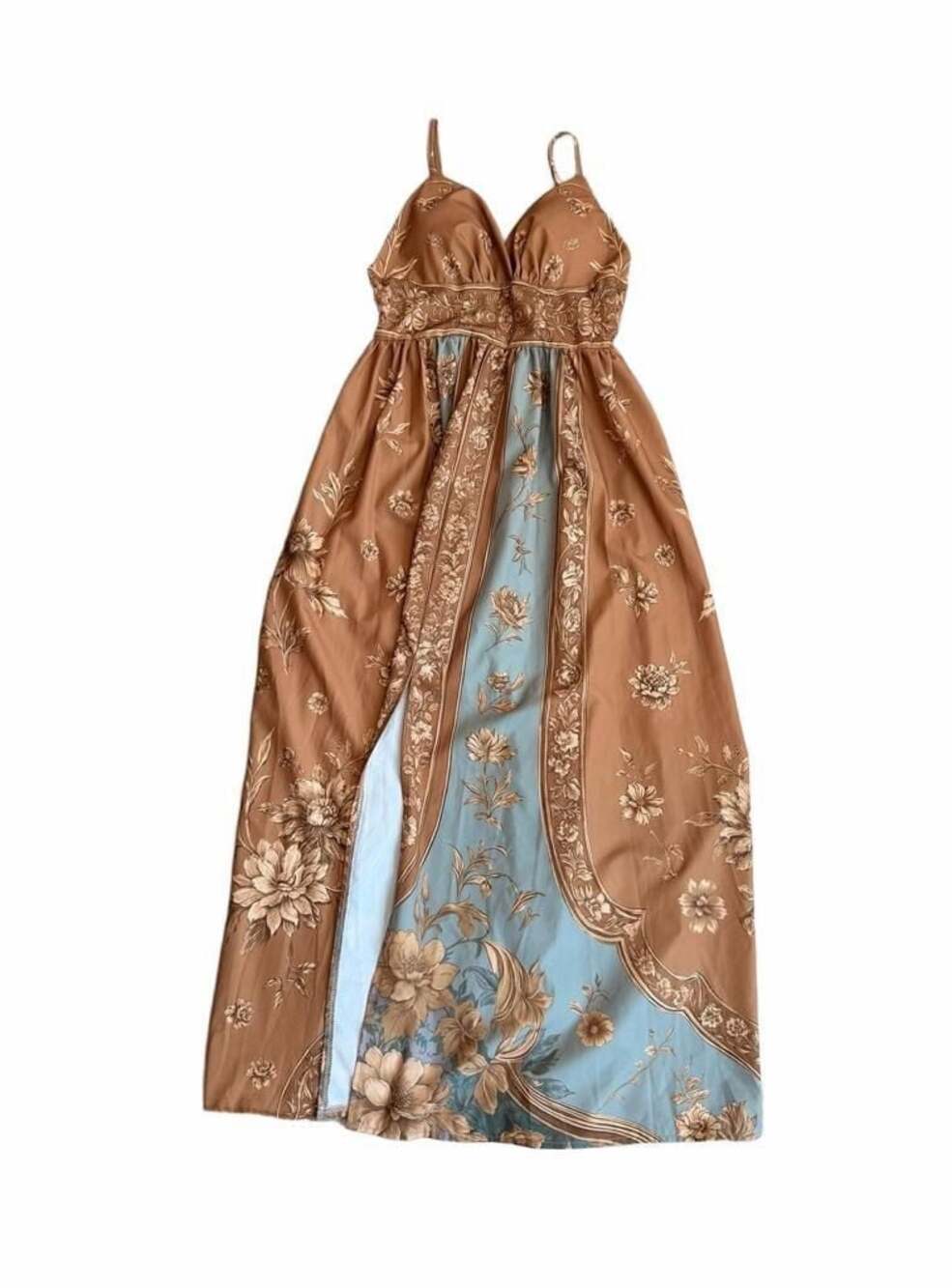 New Summer Bohemian Printed V-Neck Thin Strap Vacation Style Women'S Dress LN164